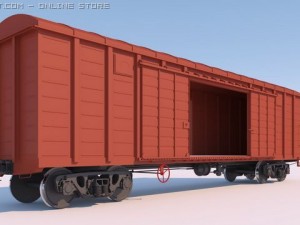high poly 3d model of railway covered coach 3D Model