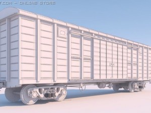 high poly 3d model of railway covered coach 3D Model