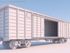 high poly 3d model of railway covered coach 3D Model