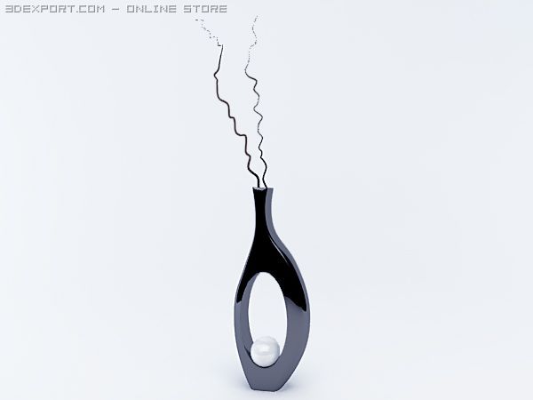 black exotic vase 3D Model .c4d .max .obj .3ds .fbx .stl .blend 
