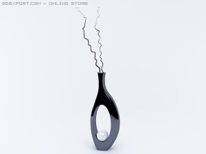 black exotic vase Modello 3D