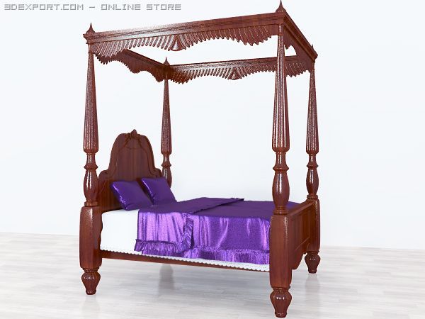 royal bed classic 3Dモデル .c4d .max .obj .3ds .fbx .stl .blend 