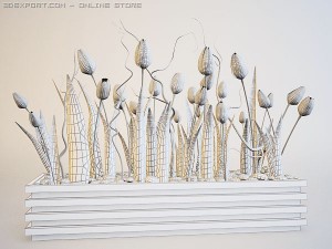 vase with tulips Modèle 3D
