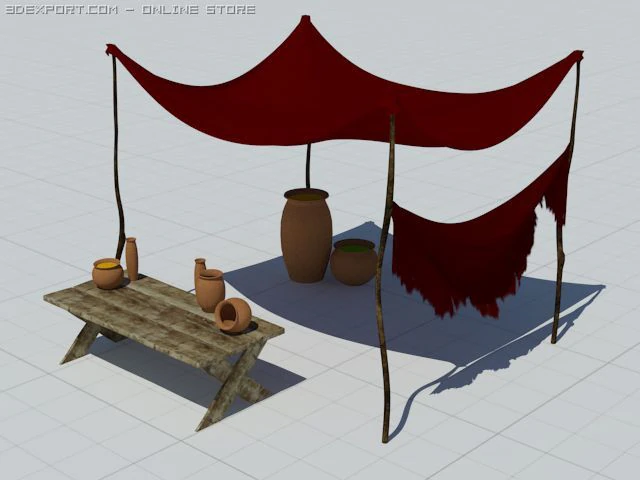 fantasy street shop 3D Model .c4d .max .obj .3ds .fbx .stl .blend 