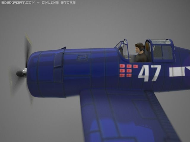 f6f hellcat 3D Model .c4d .max .obj .3ds .fbx .stl .blend 