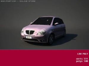 Lancia en Elle Lowpoly 3D Model