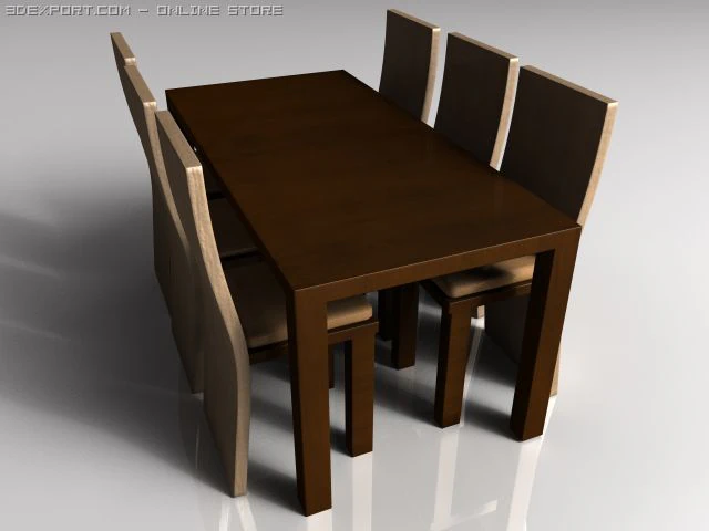 dining table 3D Model .c4d .max .obj .3ds .fbx .stl .blend 