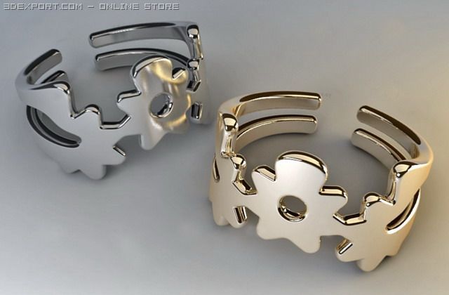 daisy ring 3D Model .c4d .max .obj .3ds .fbx .stl .blend