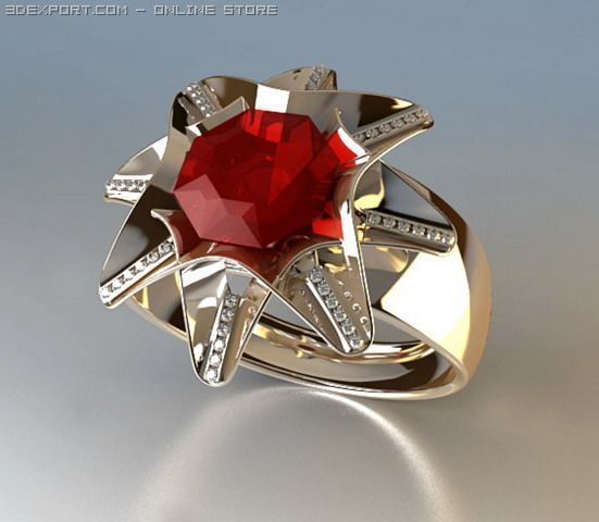 flower ring Modello 3D .c4d .max .obj .3ds .fbx .stl .blend 
