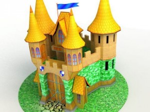 low poly dreamland castle Model 3D