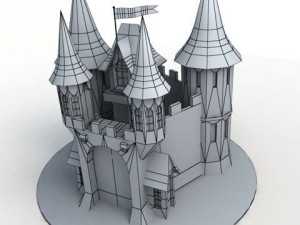 low poly dreamland castle Modèle 3D