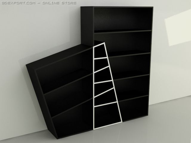 bookshelves 001 3D Modell .c4d .max .obj .3ds .fbx .stl .blend