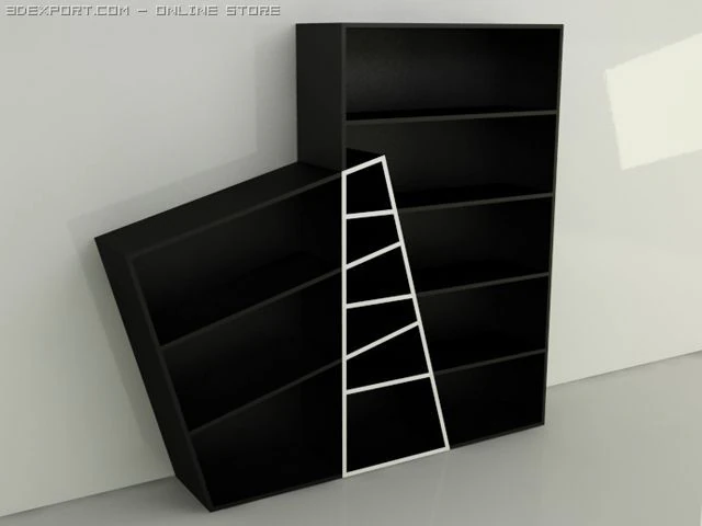 bookshelves 001 3D Model .c4d .max .obj .3ds .fbx .stl .blend 