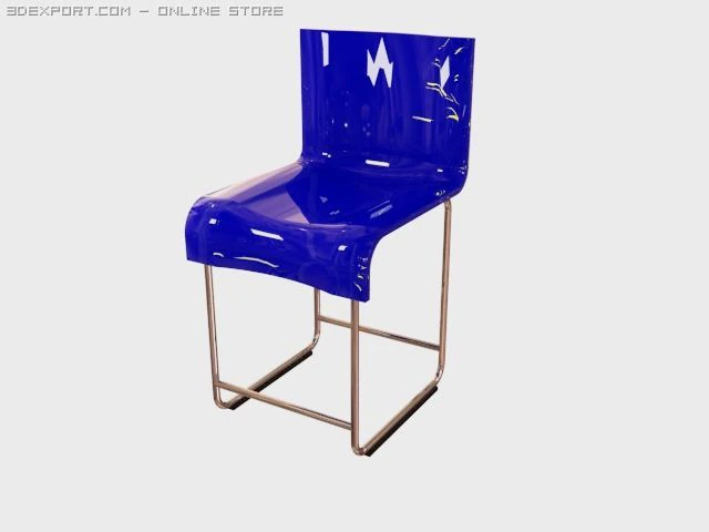 plastic chair 002 3D Model .c4d .max .obj .3ds .fbx .stl .blend