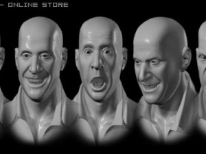 head with morphs 3D Model