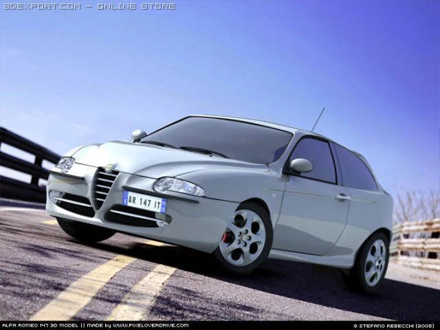 alfa romeo 147 3D Model .c4d .max .obj .3ds .fbx .stl .blend 