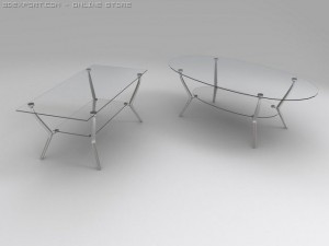 glass table Modello 3D