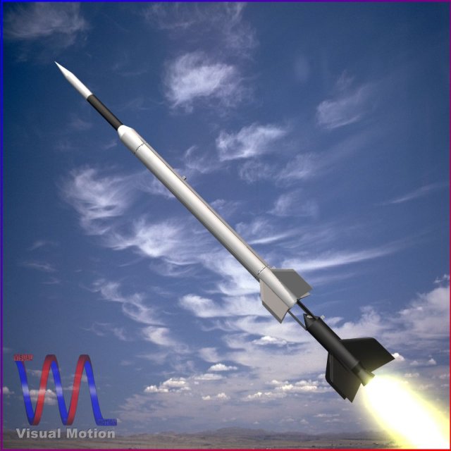 aerobee 300a rocket 3D Model .c4d .max .obj .3ds .fbx .stl .blend 