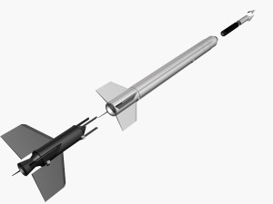 aerobee 300a rocket 3D Model