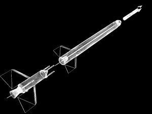 aerobee 300a rocket 3D Model