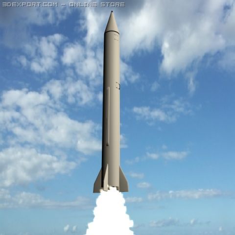 iranian shahab3 3D Модель .c4d .max .obj .3ds .fbx .stl .blend 