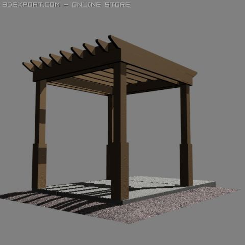 pergola 001 3D Model .c4d .max .obj .3ds .fbx .stl .blend 