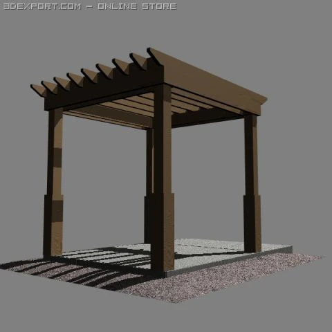pergola 001 3D Model .c4d .max .obj .3ds .fbx .stl .blend 