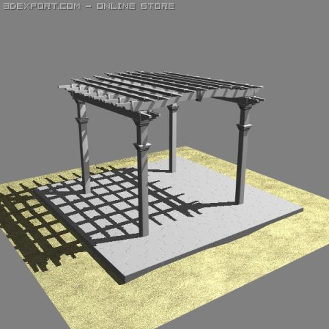 pergola 002 3D Model .c4d .max .obj .3ds .fbx .stl .blend 