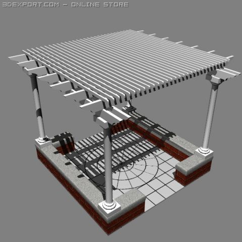 pergola 003 Modello 3D .c4d .max .obj .3ds .fbx .stl .blend 