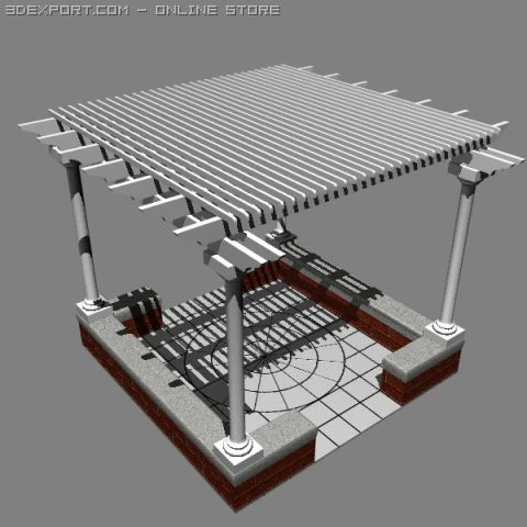 pergola 003 3D Model .c4d .max .obj .3ds .fbx .stl .blend 