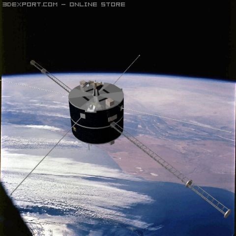 nasa geotail satellite 3D Модель .c4d .max .obj .3ds .fbx .stl .blend 