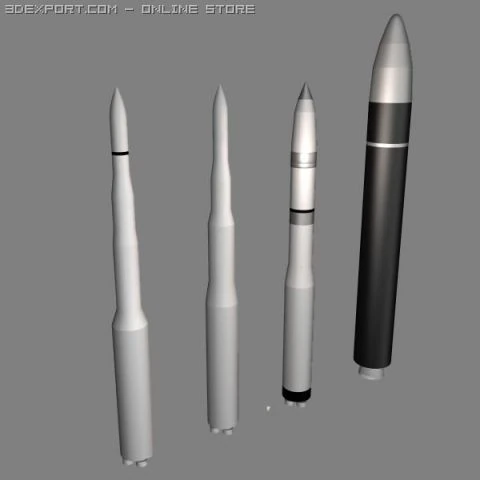 us icbm collection 3D Model .c4d .max .obj .3ds .fbx .stl .blend 