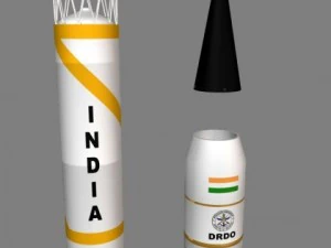 drdo agni3td irbm 3D Model