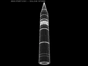 drdo agni3td irbm 3D Model