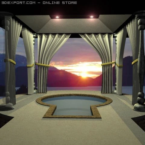 outdoor spa 3D Model .c4d .max .obj .3ds .fbx .stl .blend 