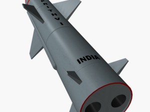 prithv ii ballistic missile 3D 模型