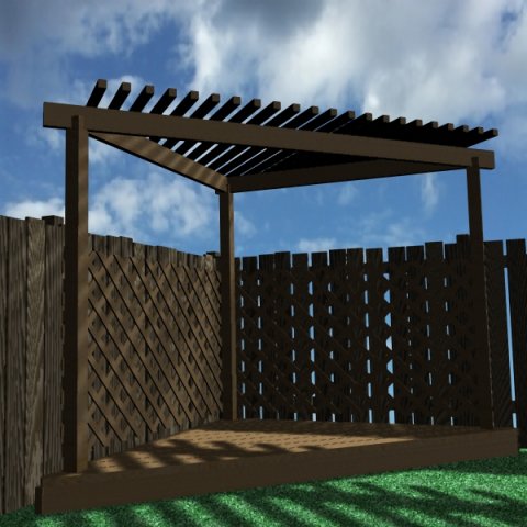pergola 5 corner freestanding 3D मॉडल .c4d .max .obj .3ds .fbx .stl .blend 