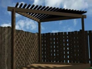 p&eacute;rgola 5 esquinas independiente Modelo 3D