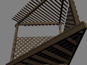 pergola 5 corner freestanding 3D मॉडल