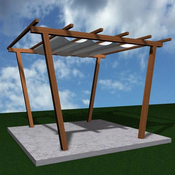 pergola 8 freestanding 3D Model .c4d .max .obj .3ds .fbx .stl .blend 