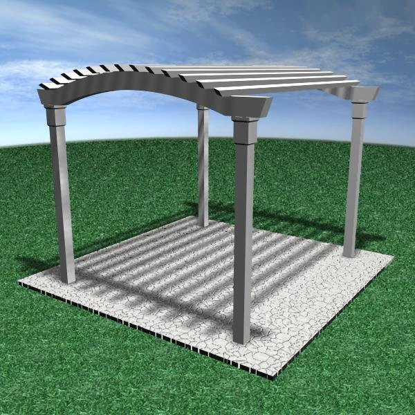 pergola 9 freestanding 3D Model .c4d .max .obj .3ds .fbx .stl .blend 