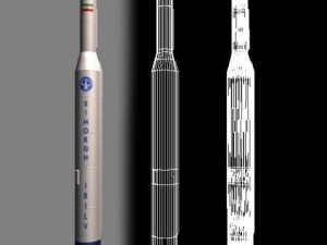 iranian simorgh3 irilv rocket Modello 3D