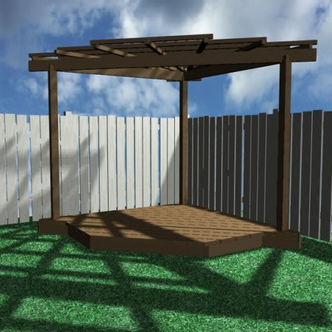 pergola10 corner freestanding 3Dモデル .c4d .max .obj .3ds .fbx .stl .blend 