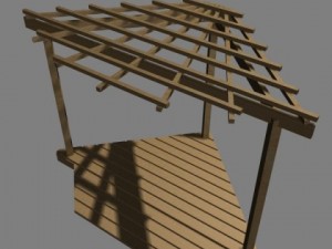 pergola10 corner freestanding 3Dモデル