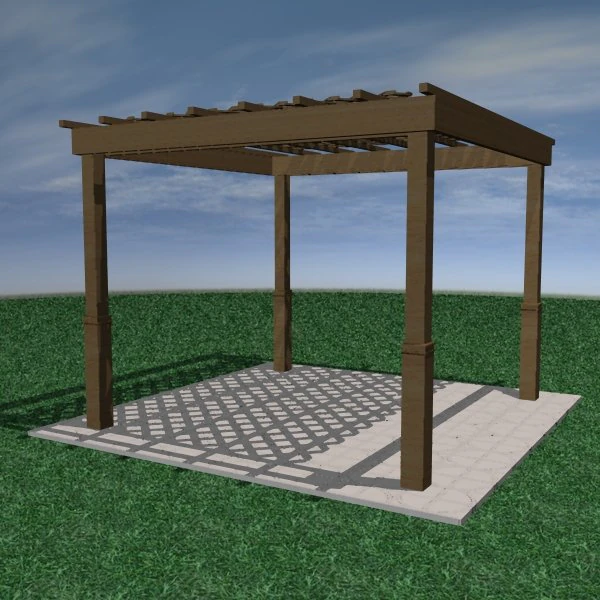 pergola11 freestanding 3D Model .c4d .max .obj .3ds .fbx .stl .blend 