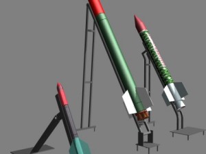 hamas qassam artillery rockets Modelo 3D