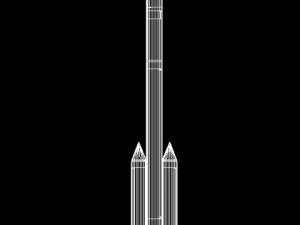 iranian safir2 block ii rocket concept 1 3D Model