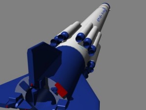 iranian safir2 block ib rocket 3D Модель