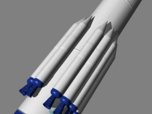 iranian safir2 block ib rocket 3D Model