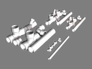 pvc plumbing pipe collection 3D Model